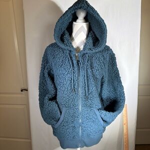 Marc New York Blue Sherpa Hoodie Jacket